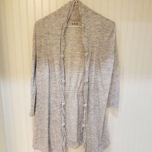 Three Dots  heather grey cotton cardigan